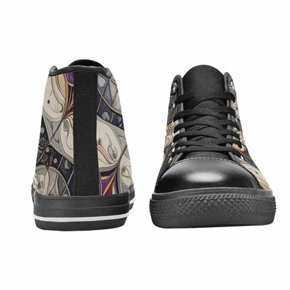 MEN'S Asexual Flag Color High Top Canvas Vibrant Chaos Custom Shoes