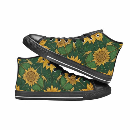 WOMEN'S Sunflower Mandala Kaleidoscope High Top Canvas Y2K Sneakers