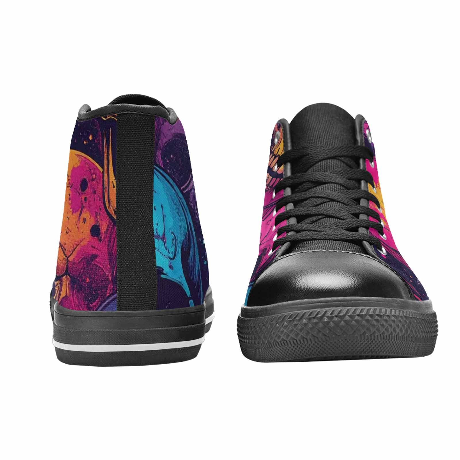 MEN'S Skulls Splatter Comic High Top Canvas Surreal Custom Sneakers