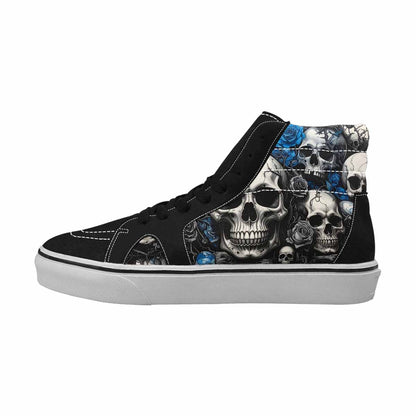 MEN'S Skull Roses High Top Canvas Grunge Custom Shoes