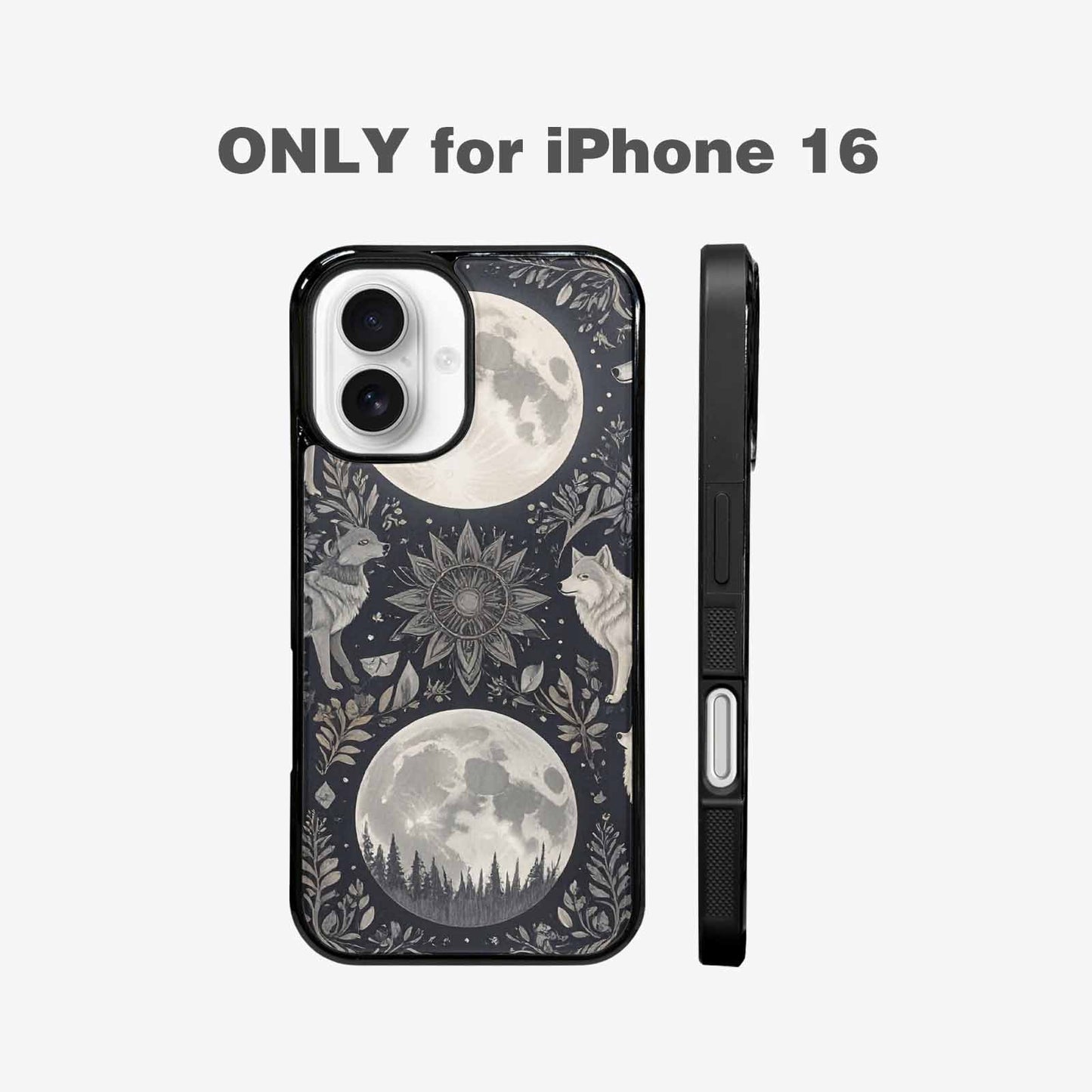 iPhone 16 Case — Wolves Everywhere Collage Overlap Small Wolf, Unique Phone Case Design