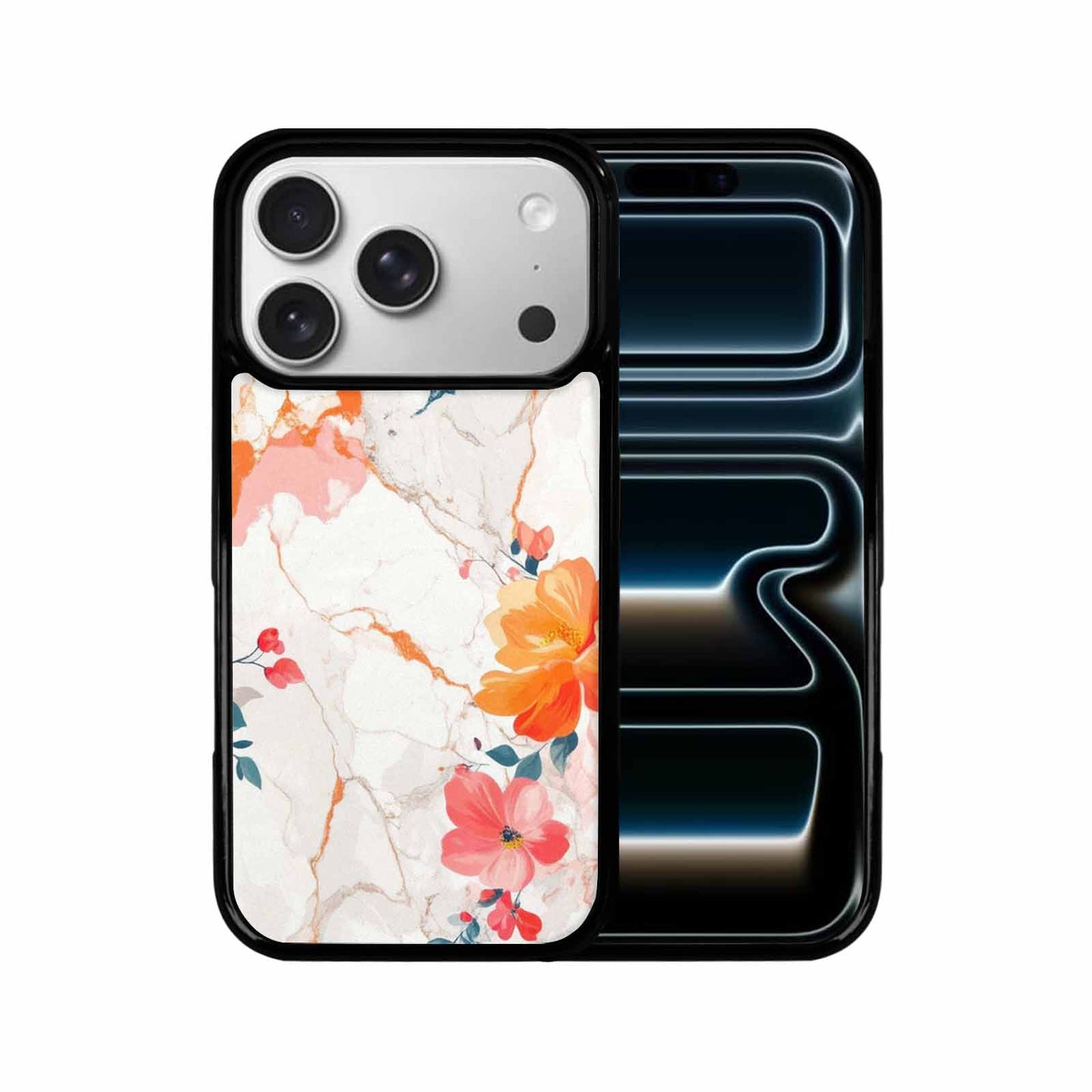 iPhone 17 Pro Case — Marble Floral Art Seamless Pattern Floral, Customized Protective Case