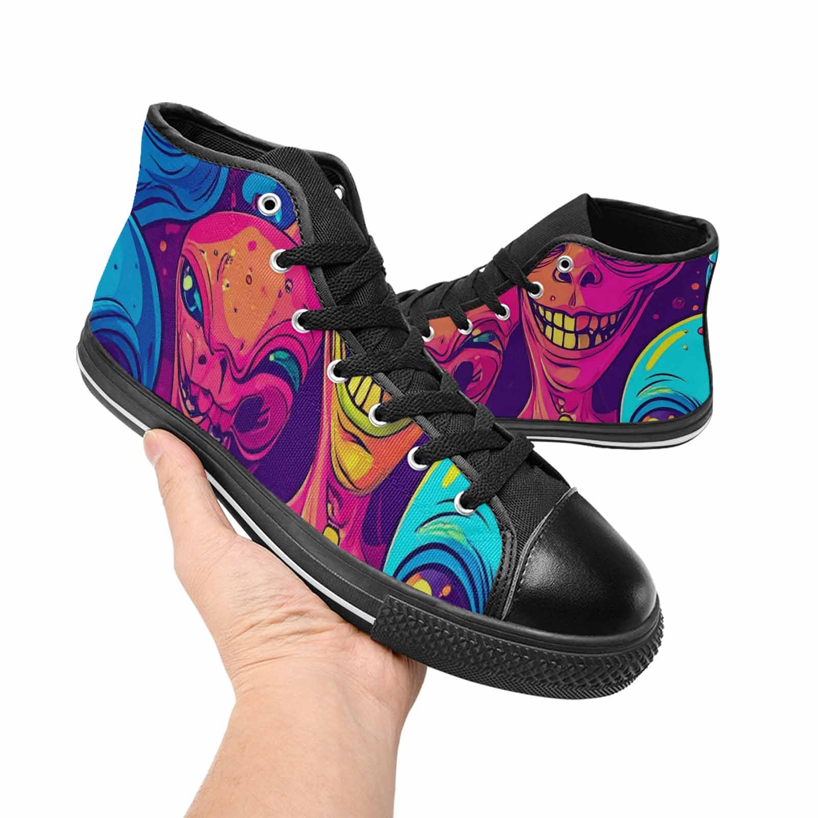 WOMEN'S Alien Ufo Cartoon High Top Canvas Dreamcore Sneakers
