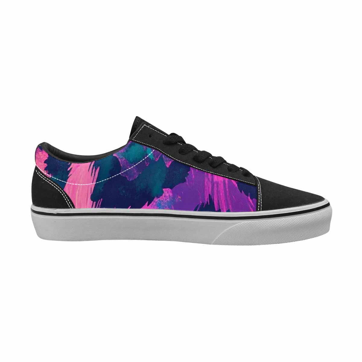 WOMEN'S Leopard Neon Pink Teal Airbrush Canvas Lace-Up Aesthetic Custom Shoes
