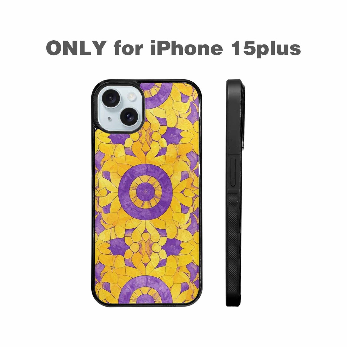 iPhone 15 Plus Case — Intersex Flag Color Theme Small Rainbow, Custom Print Case Cover
