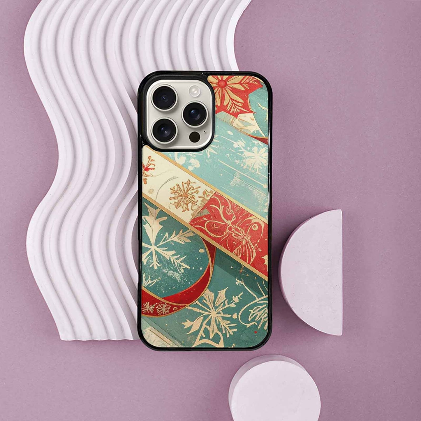 iPhone 16 Pro Max Case — Christmas Wrapping Paper Pattern Art Wallpaper, Original Design Phone Case