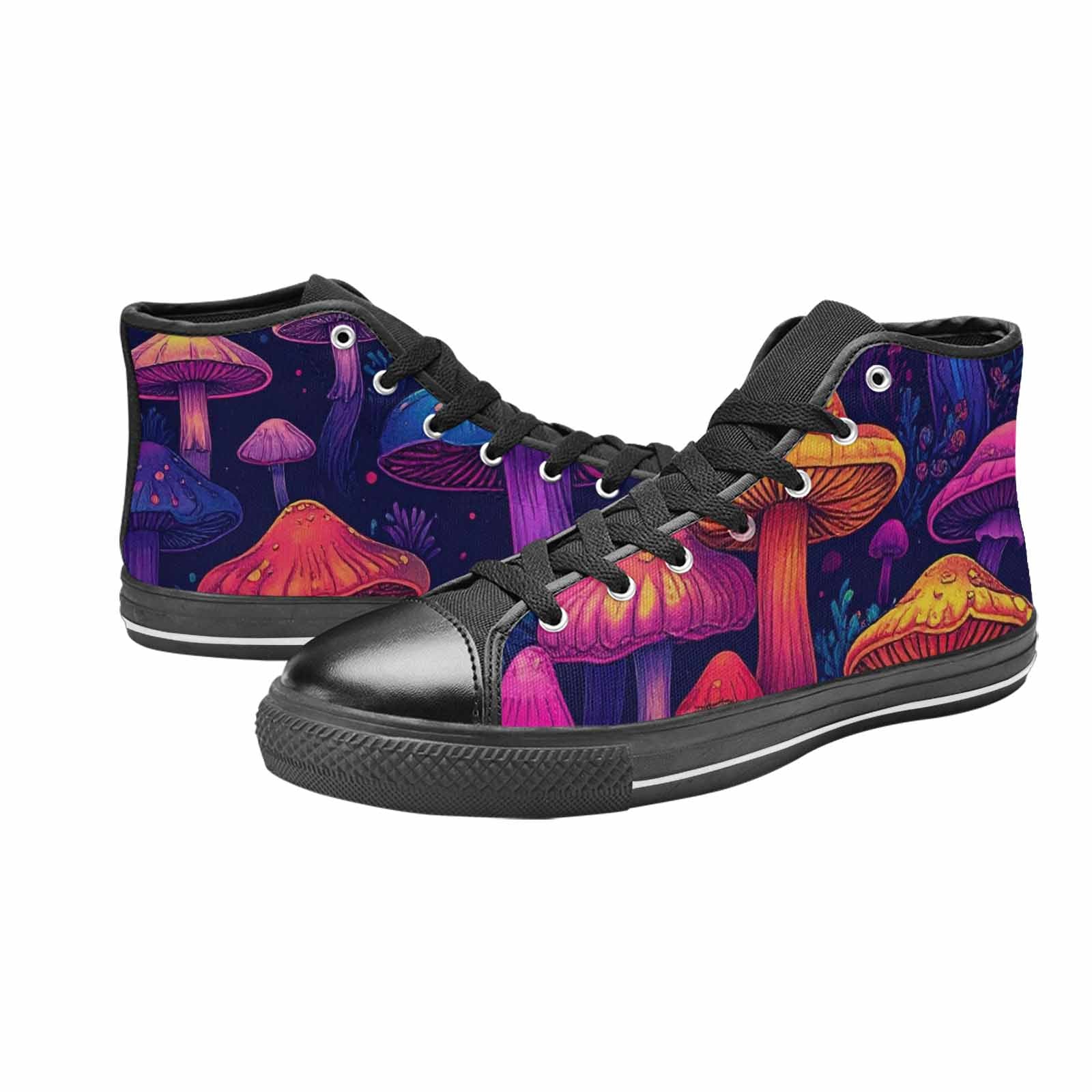 MEN'S Psychedelic Mushroom High Top Canvas Wallpaper Art Custom Shoes