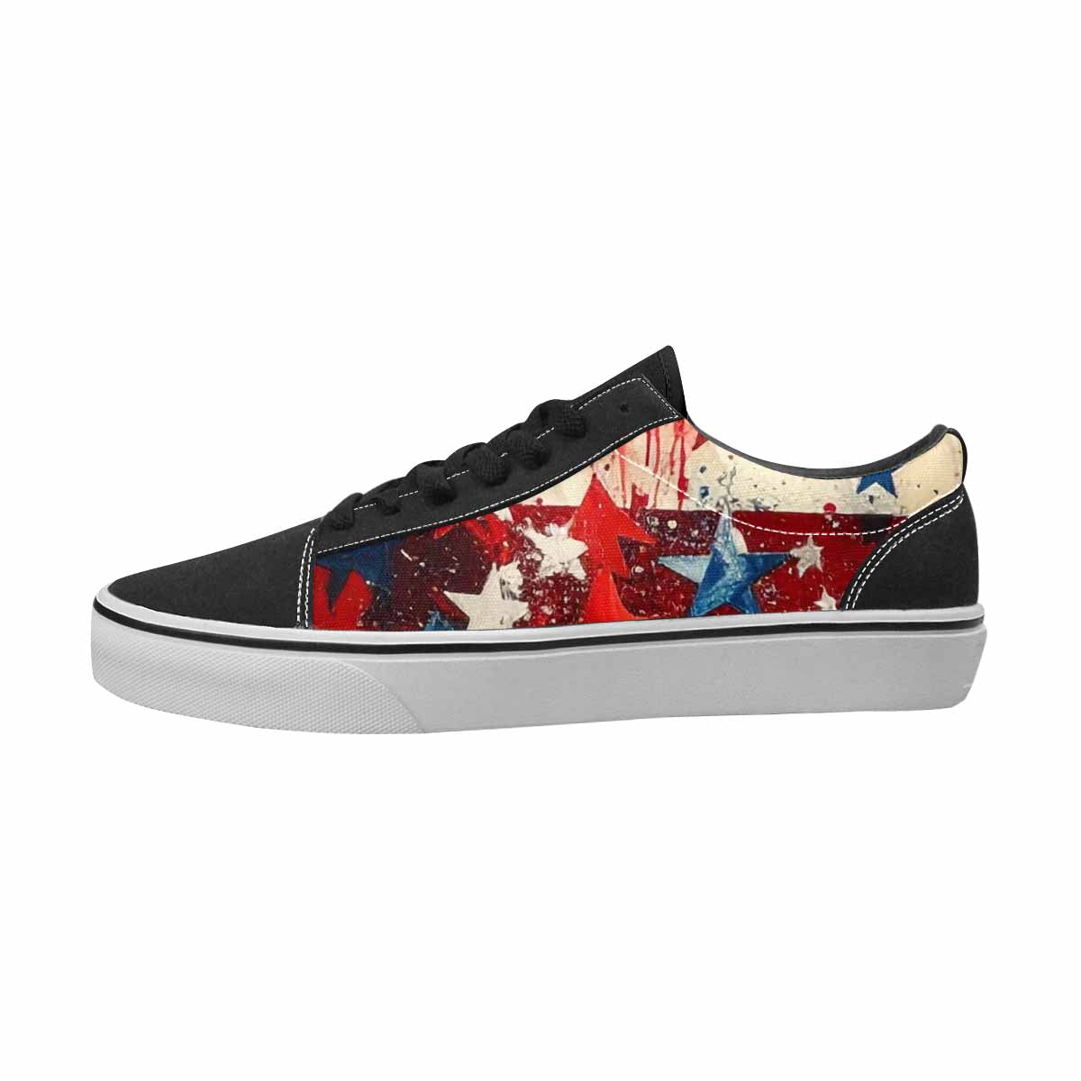 MEN'S Patriotic Canvas Wearable Art Kaleidoscope Custom Printed Shoes