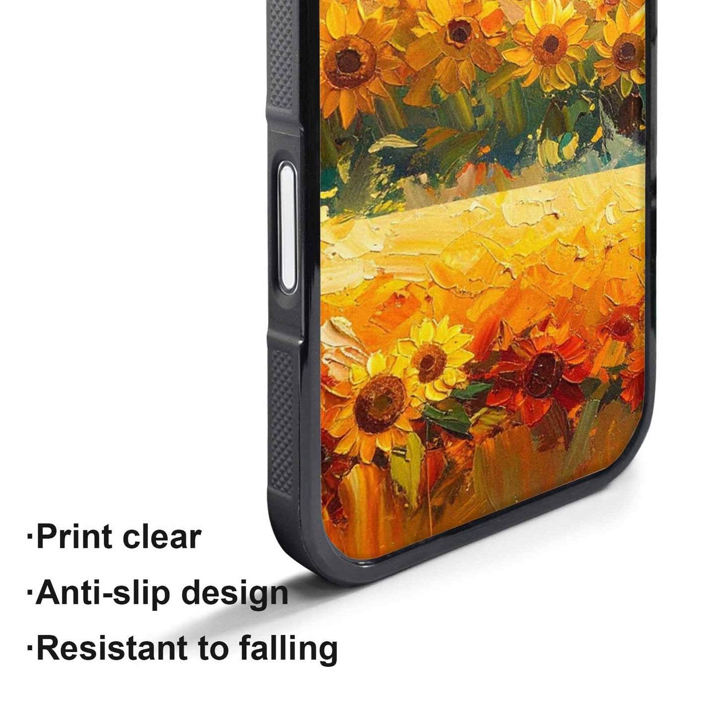iPhone 17 Air Case — Impressionist Sunflower Brushstroke Pattern Hundreds Floral, Custom Art Phone Cover