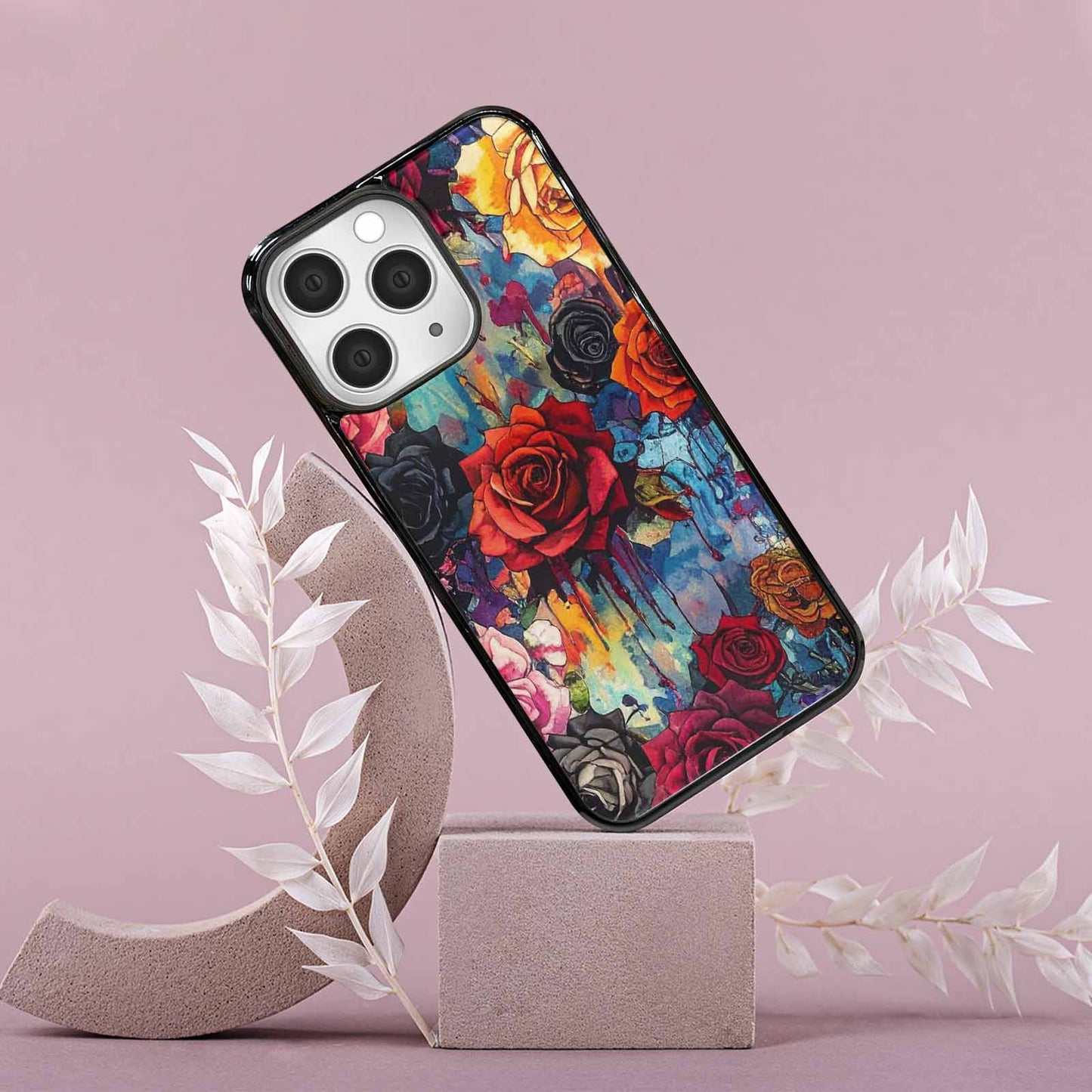 iPhone 15 Pro Max Case — Gothic Rose Gothic Roses Pattern Hundreds, Custom Print Case Cover
