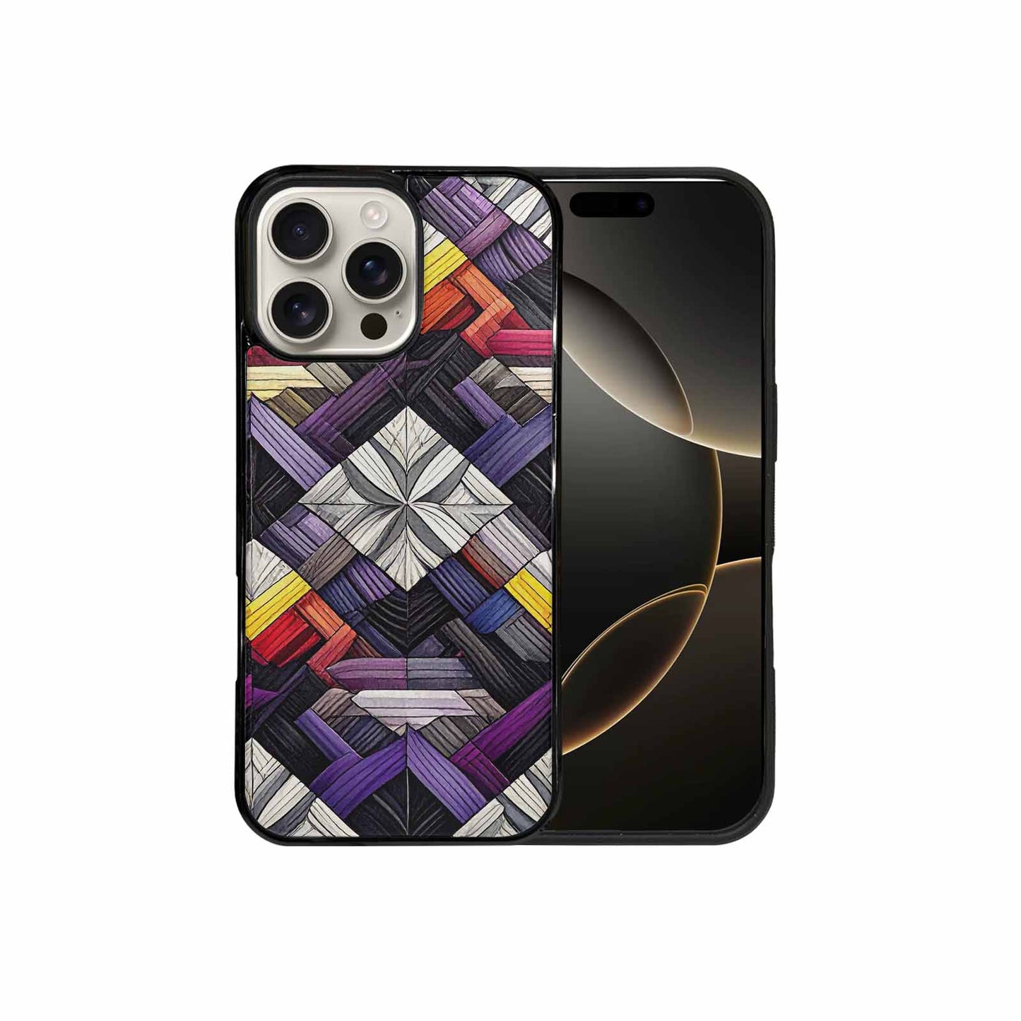 iPhone 16 Pro Max Case — Asexual Flag Color Theme Small Rainbow, Custom Made Phone Cover