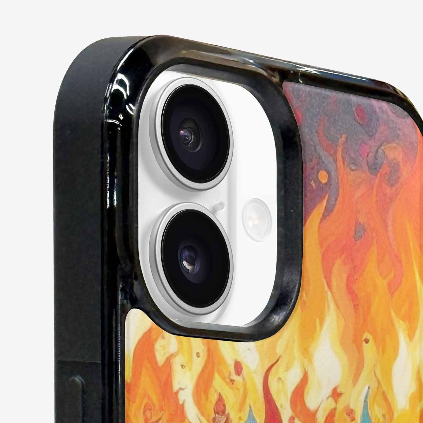 iPhone 16 Case — Flame Burst Full Color Vibrant Flame, Custom Designed Case Cover