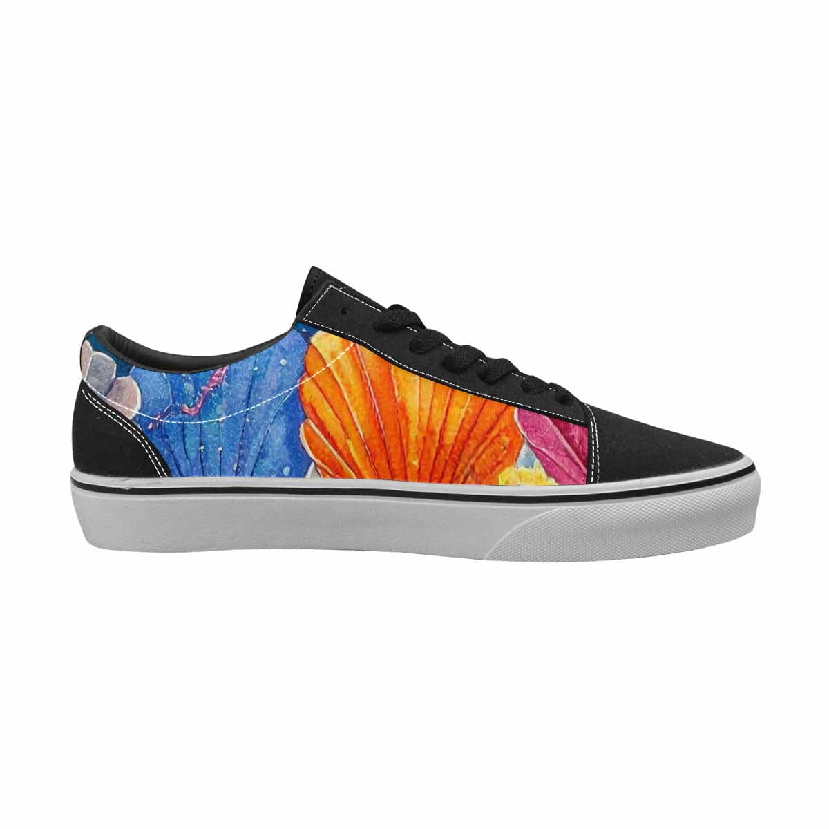 MEN'S Fish Scale Coral Canvas Lace-Up Surreal Custom Sneakers