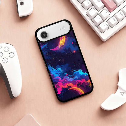 iPhone 17 Air Case — Neon Winter Moon Seamless Cartoon Cute, Customized Protective Case