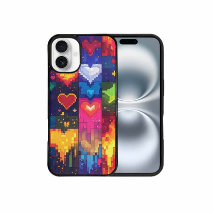 iPhone 16 Plus Case — Pixel Art 8 Bit Burst Pattern, Personalized Phone Case