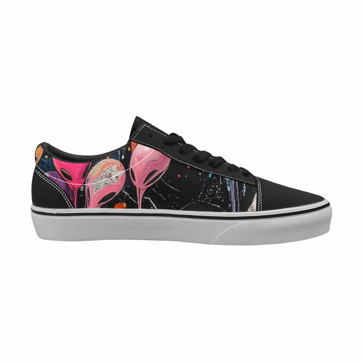 WOMEN'S Aliens  Marble Aliens Lace-Up Canvas Melting Art Sneakers