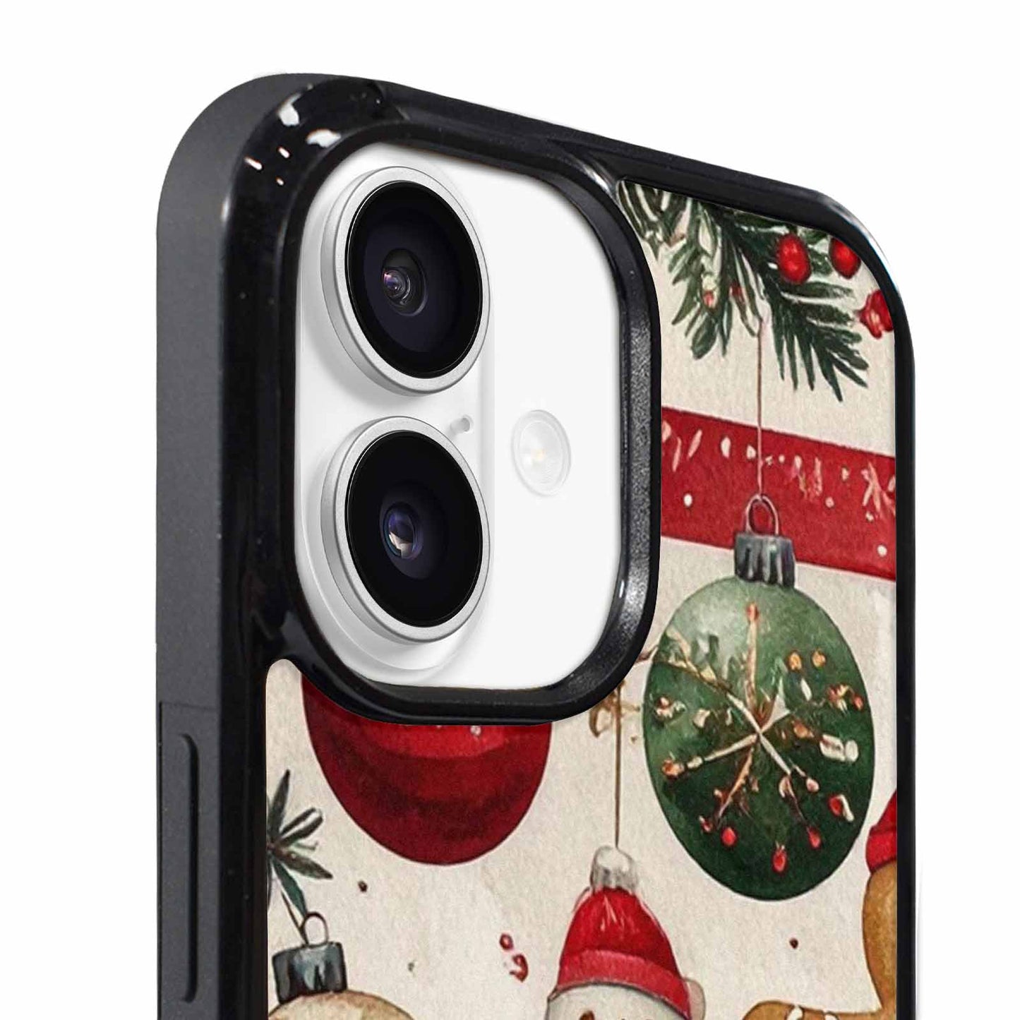 iPhone 17 Case — Small Christmas Holly Snowflake Original Art, Personalized Phone Case