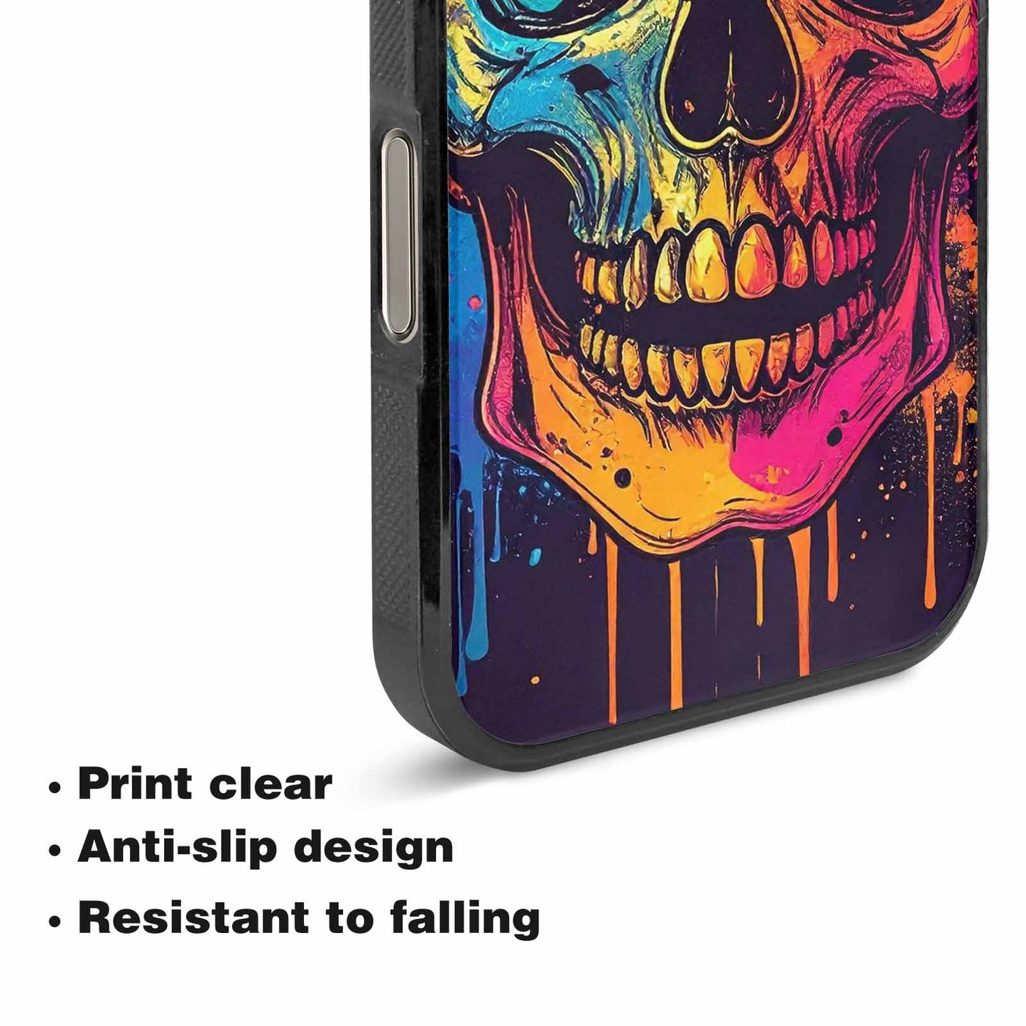 iPhone 16 Pro Max Case — Skulls Splatter Comic, Unique Phone Case Design