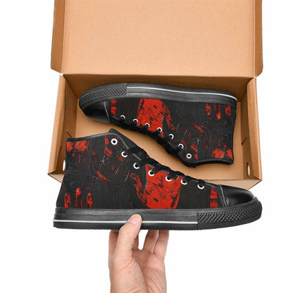 MEN'S Halloween Splatter Handprint High Top Canvas Vivid Custom Shoes