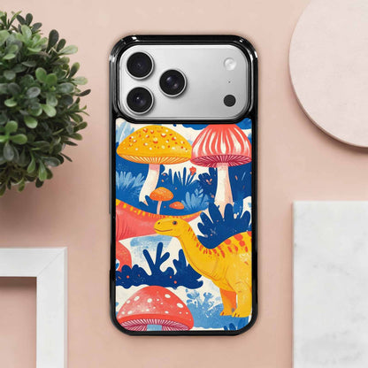 iPhone 17 Pro Max Case — Vintage Dinosaurs Mushroom Retro Vintage, Personalized Phone Case