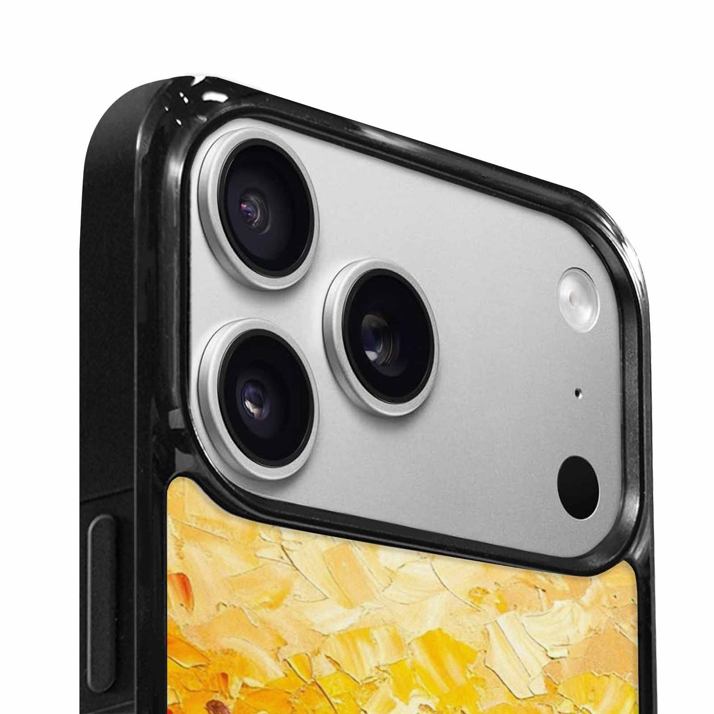 iPhone 17 Pro Case — Impressionist Sunflower Brushstroke Pattern Hundreds Floral, Custom Designed Case Cover