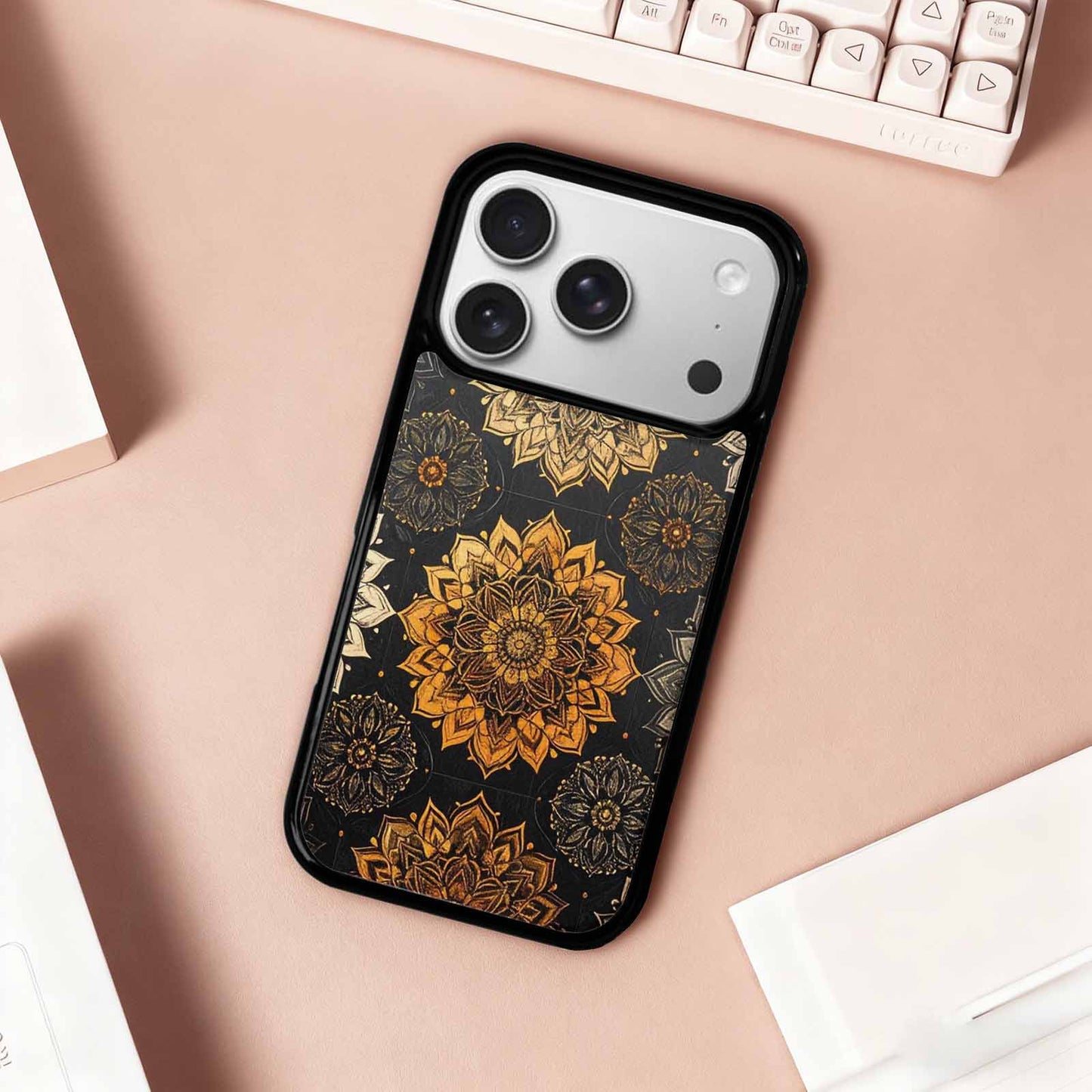 iPhone 17 Pro Case — Small Mandala Pattern Randomly Varying Floral, Custom Designed Case Cover
