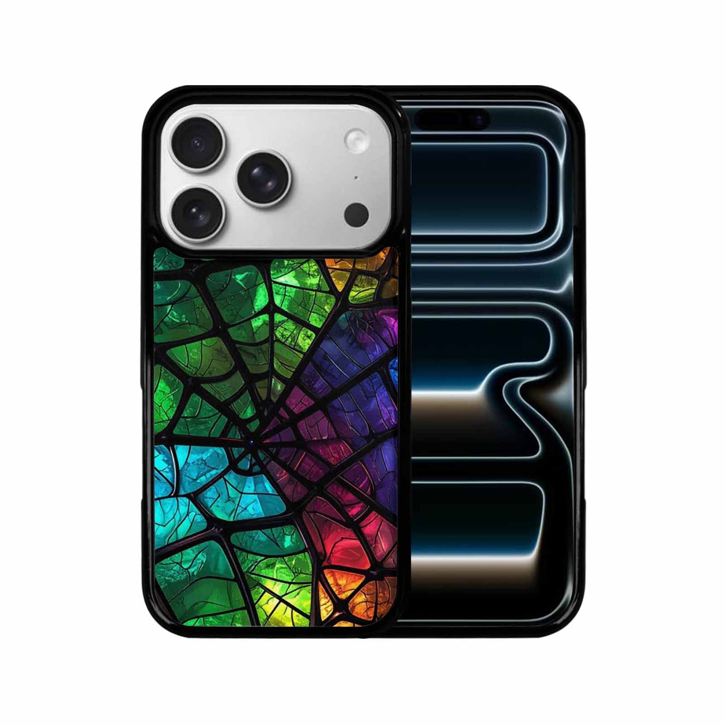 iPhone 17 Pro Case — Neon Camo Spider Web Camo, Custom Printed Phone Case