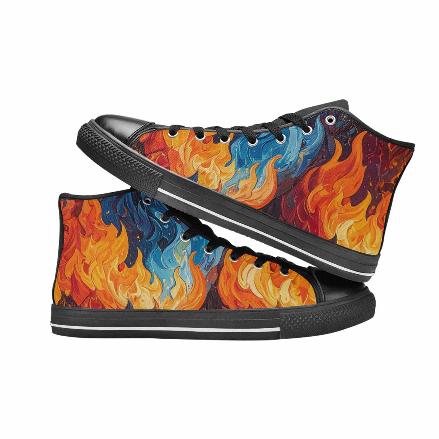 MEN'S Fire Flame High Top Canvas Vivid Sneakers