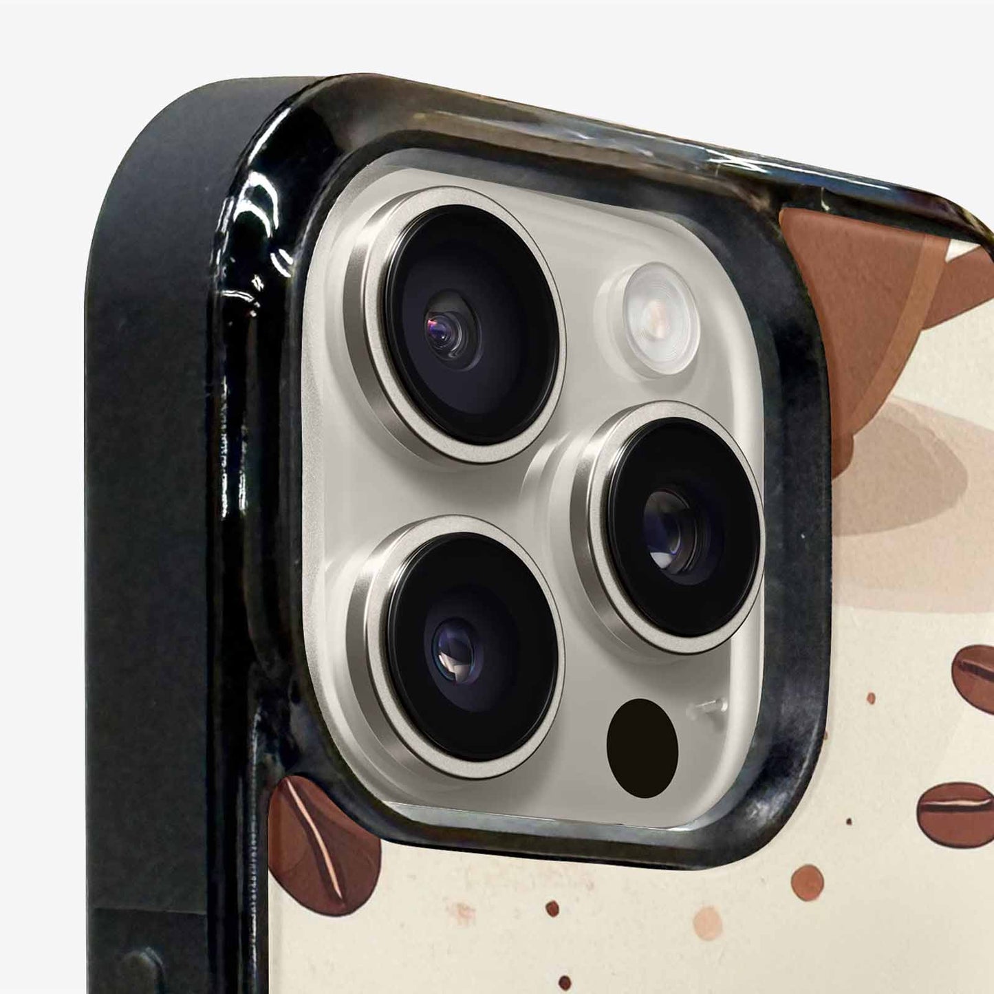 iPhone 16 Pro Max Case — Coffee Cup And Bean Pattern Seamless, Custom Made Phone Cover