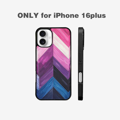 iPhone 16 Plus Case — Genderfluid Flag Color Theme Small Rainbow, Custom Printed Phone Case