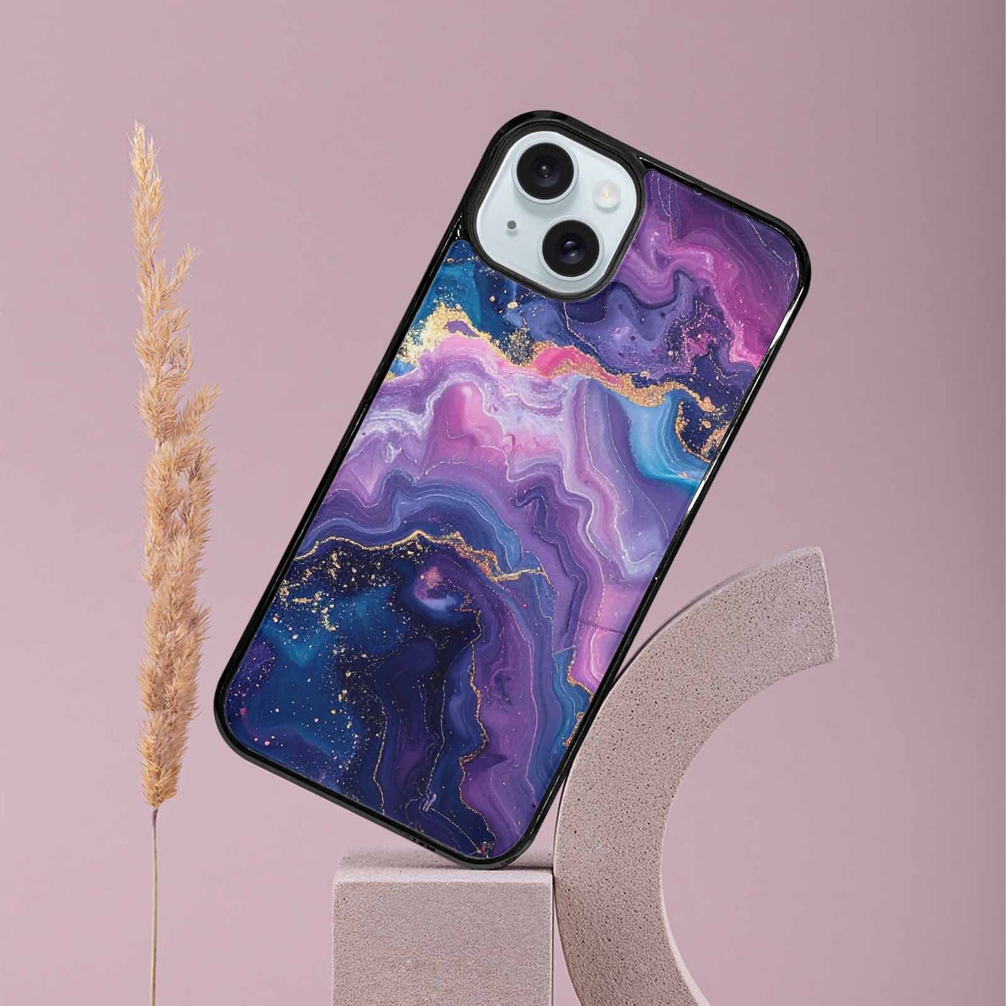 iPhone 15 Plus Case — Marble Galaxy, Custom Printed Phone Case