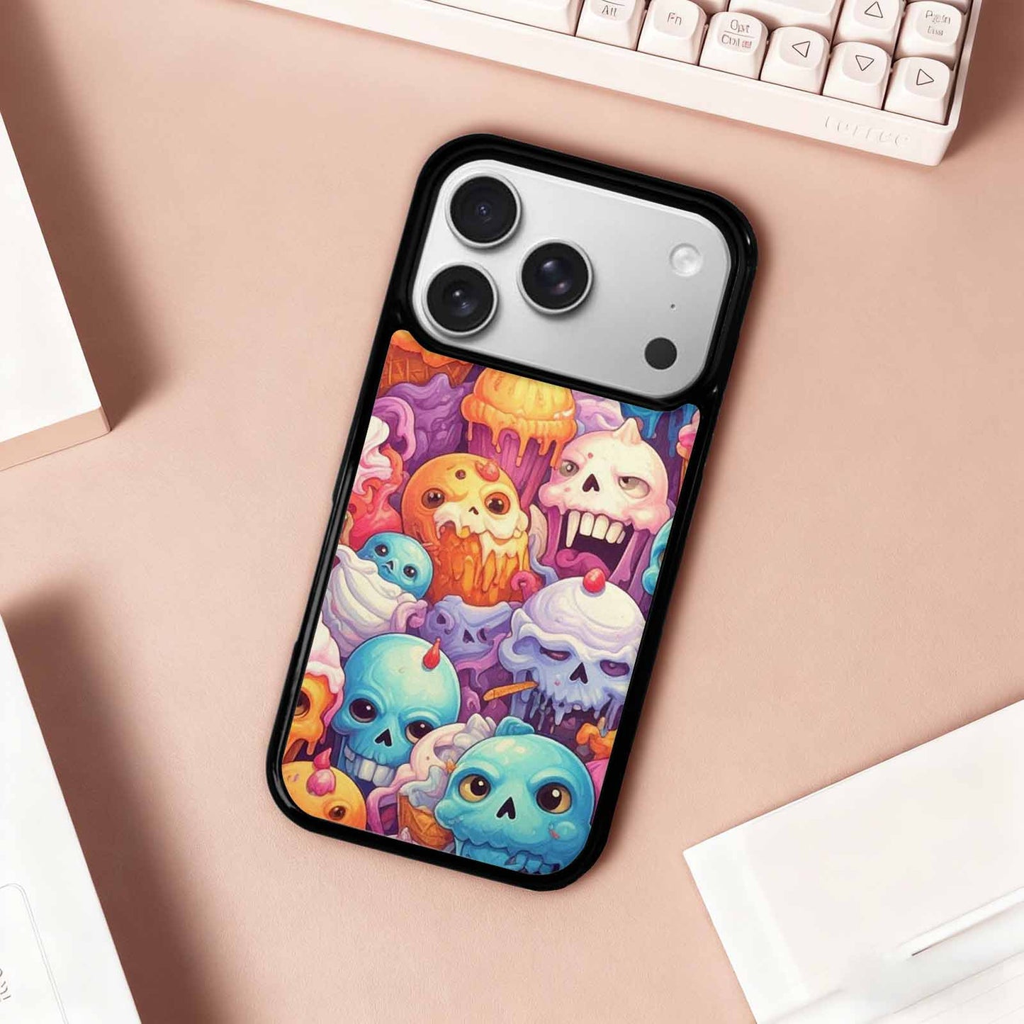 iPhone 17 Pro Case — Ice Cream Monsters Skullsmelti Urn Gothic, Personalized Phone Case