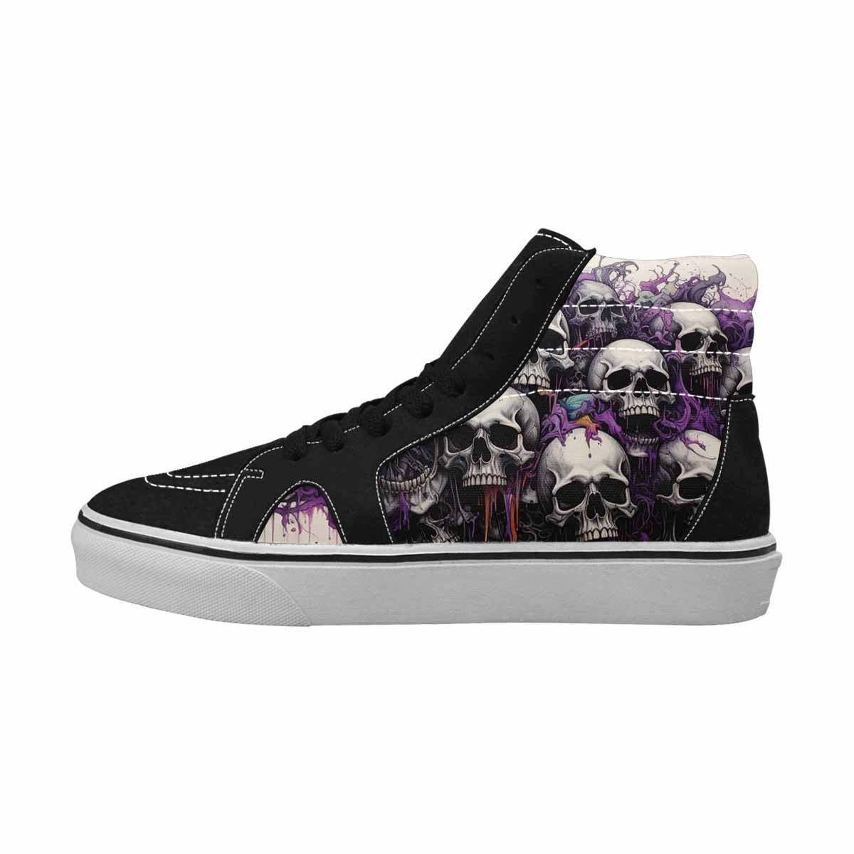 MEN'S Rainbow From Skull S High Top Canvas Surreal Custom Shoes