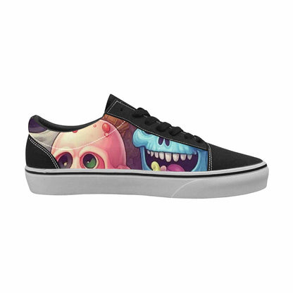 WOMEN'S Ice Cream Monsters  Lace-Up Canvas Melting Art Sneakers