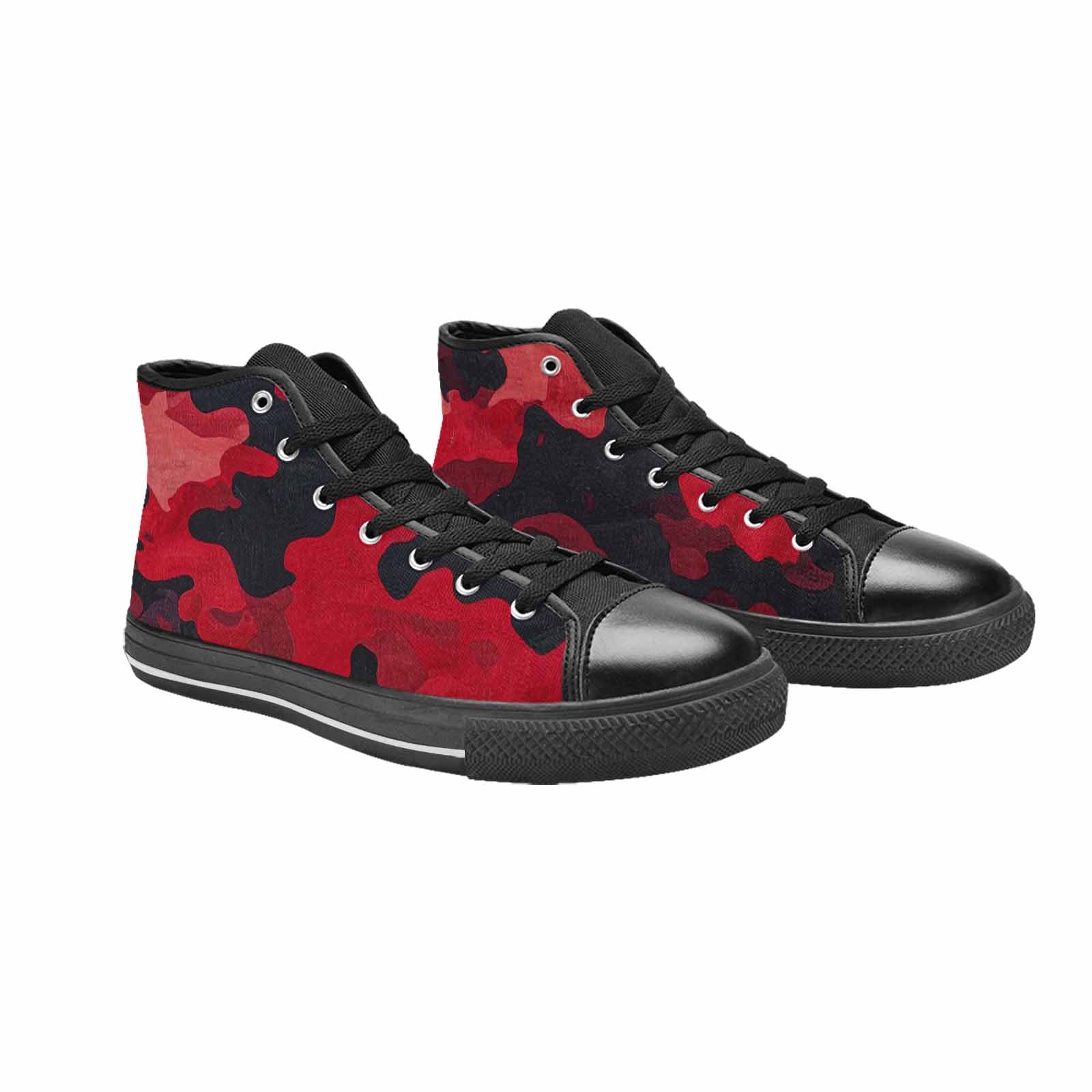 WOMEN'S Tactical Camo Red Black High Top Canvas Aesthetic Sneakers