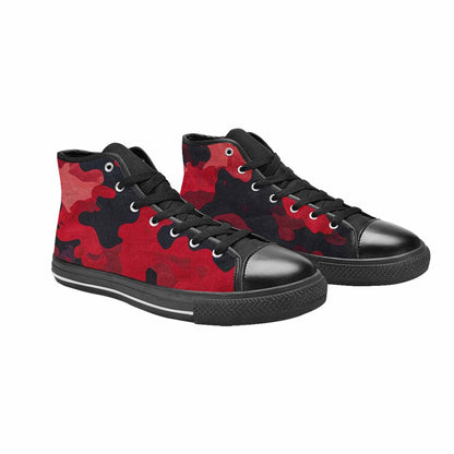 WOMEN'S Tactical Camo Red Black High Top Canvas Aesthetic Sneakers
