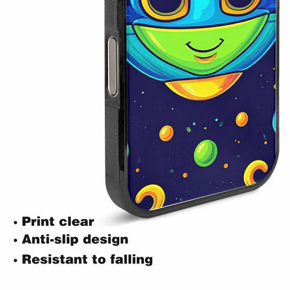 iPhone 15 Pro Max Case — Alien Ufo Cartoon Art Pattern, Personalized Phone Case