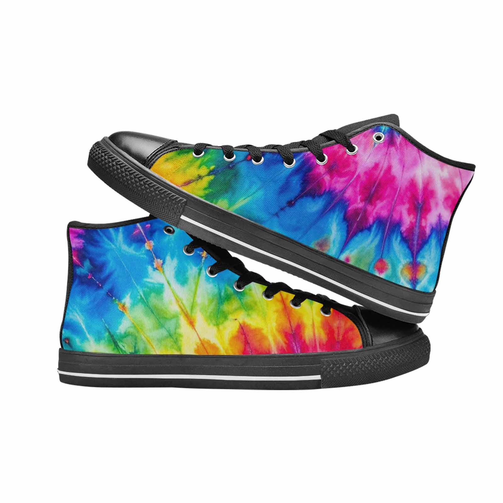 WOMEN'S Tie Dye Acid Wash Color High Top Canvas Dark Academia Sneakers