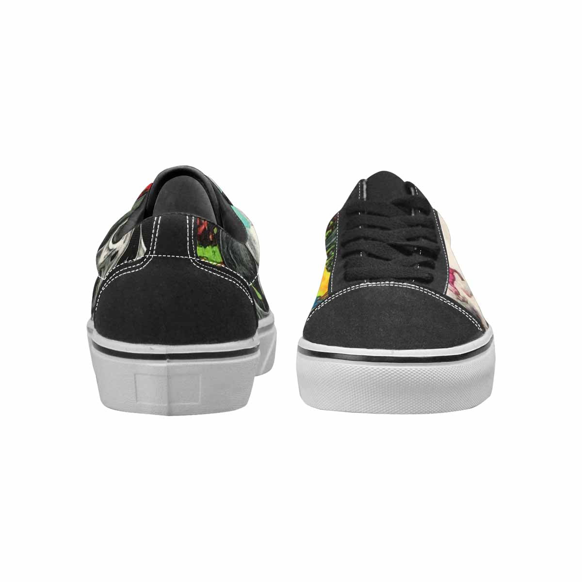 WOMEN'S Rainbow From Skull S Lace-Up Canvas Neon Fantasy Shoes