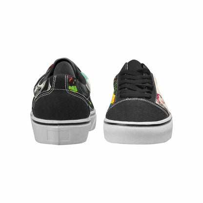WOMEN'S Rainbow From Skull S Lace-Up Canvas Neon Fantasy Shoes