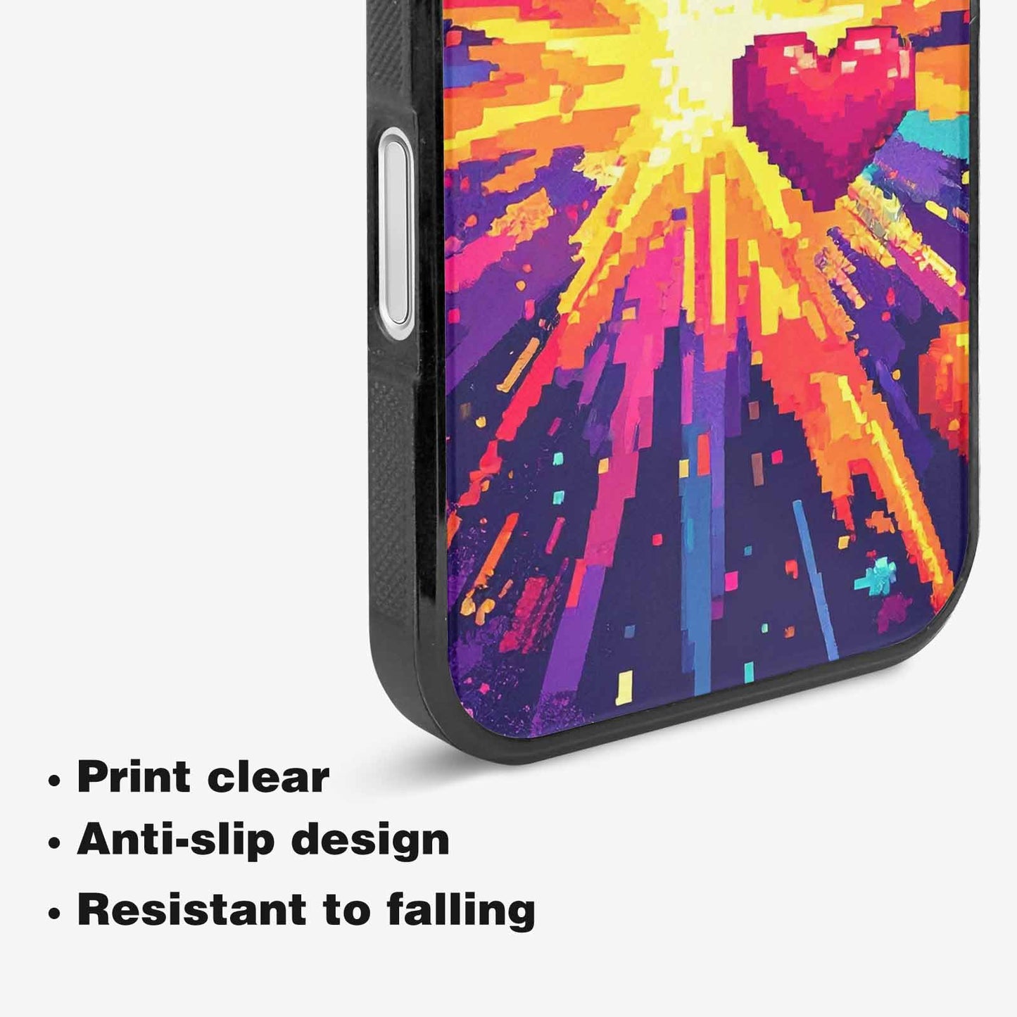iPhone 16 Plus Case — Pixel Art 8 Bit Burst Pattern, Custom Designed Case Cover