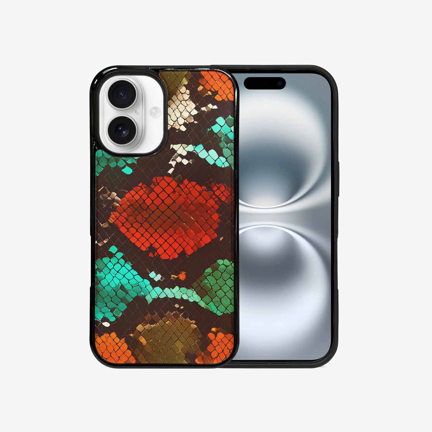 iPhone 16 Case — Snake Print Dark Seamless Pattern Vibrant, Original Design Phone Case