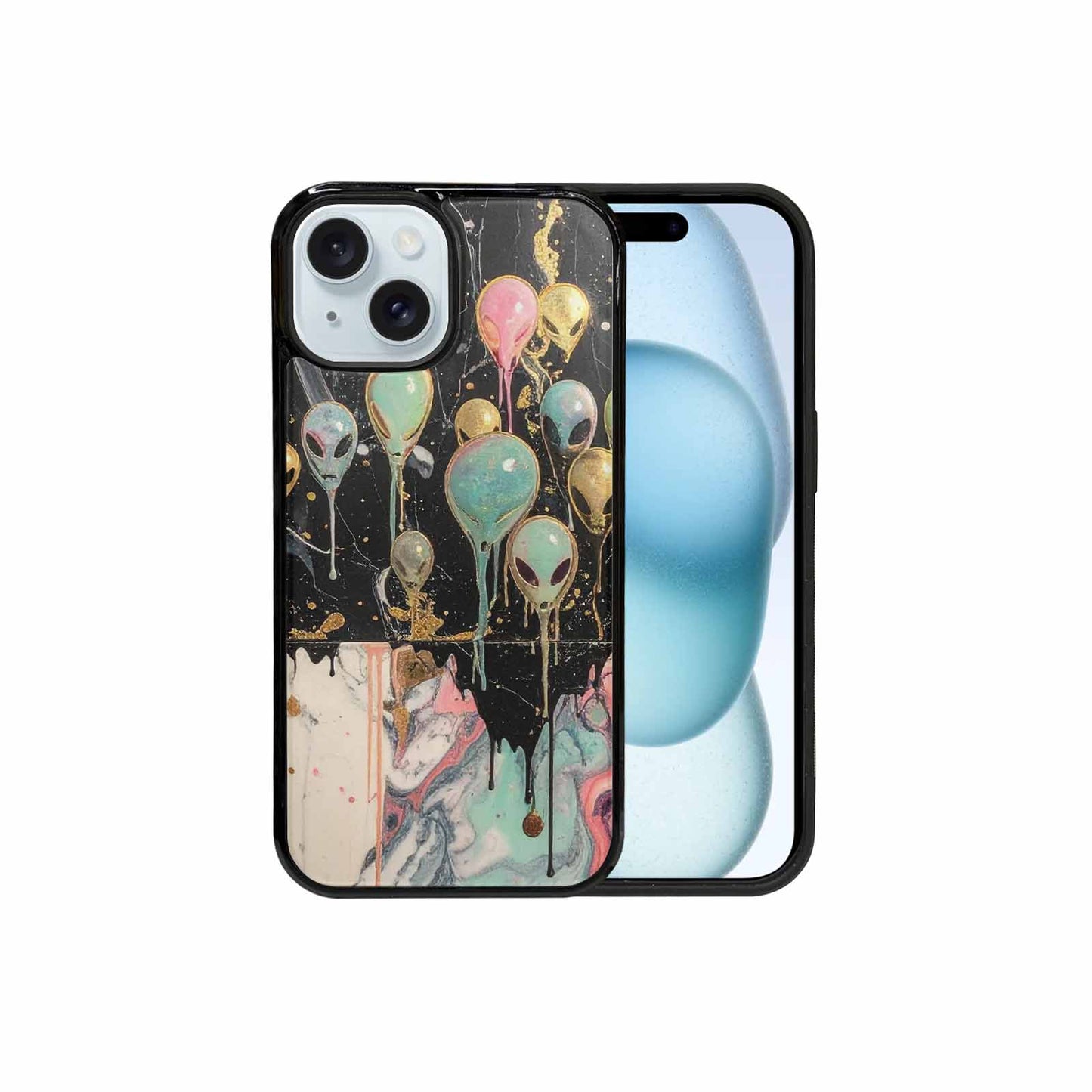 iPhone 15 Case — Aliens Marblemelting Aliens Pa 7eb Personalized, Customized Protective Case