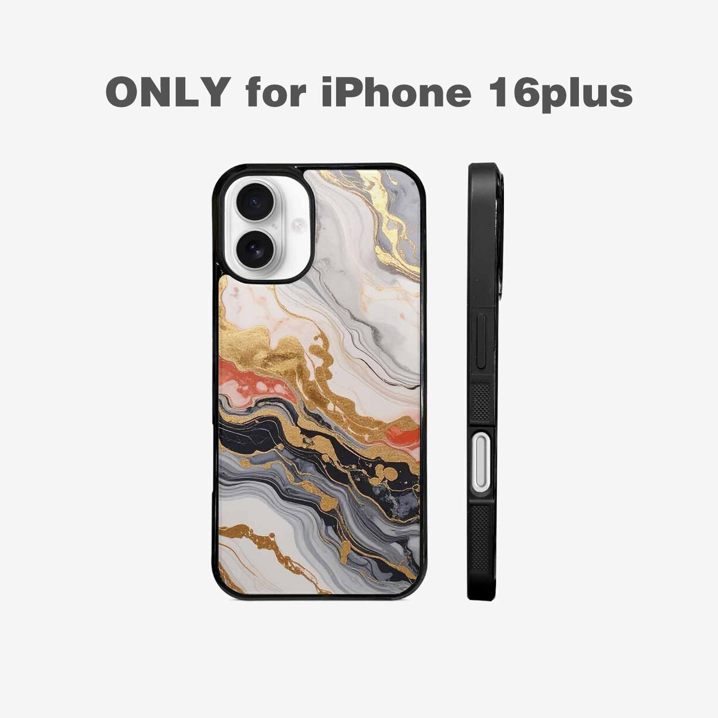 iPhone 16 Plus Case — Marble Vein Marble Veins Pattern Hundreds, Customized Protective Case