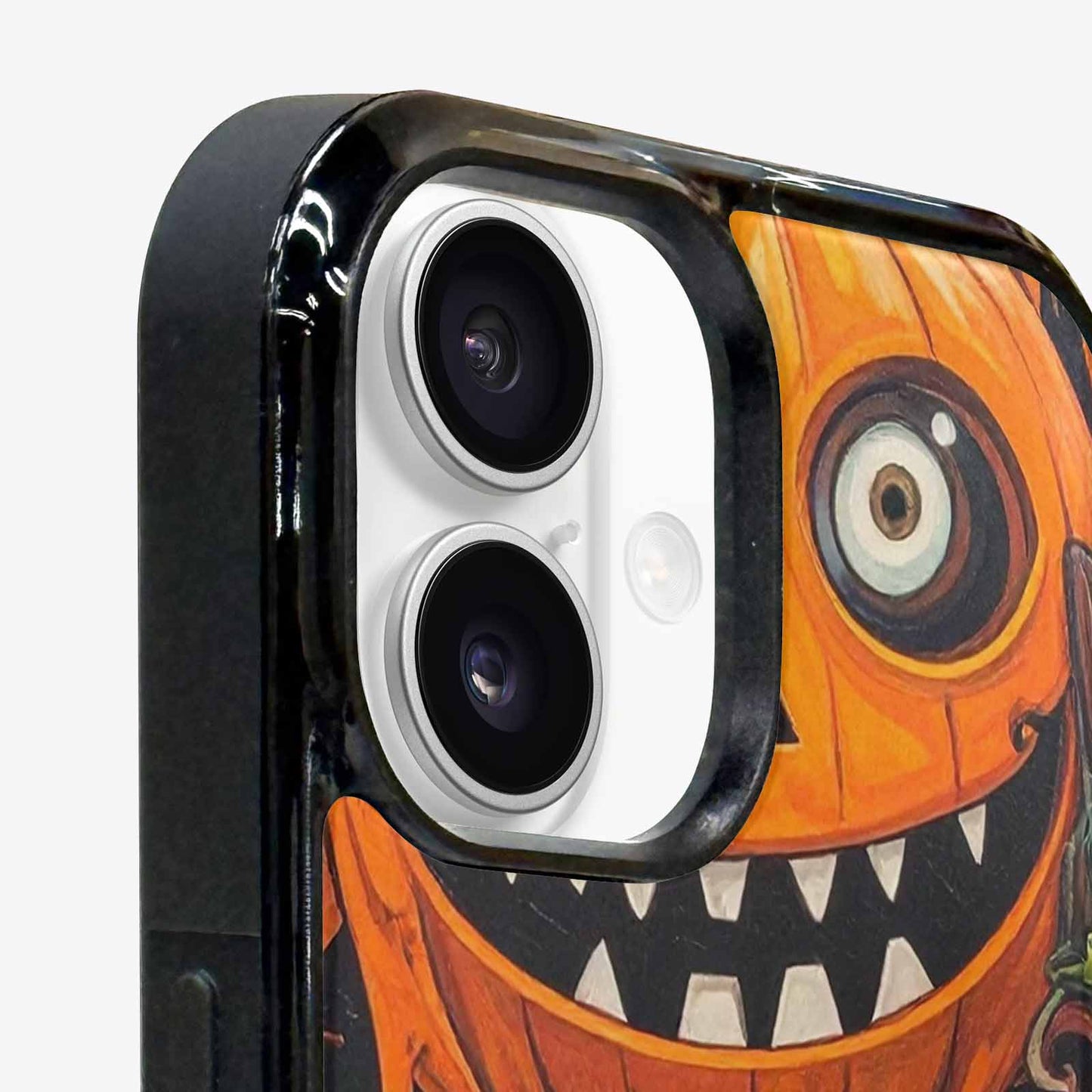 iPhone 16 Plus Case — Cartoon Pumpkin Monster, Unique Phone Case Design