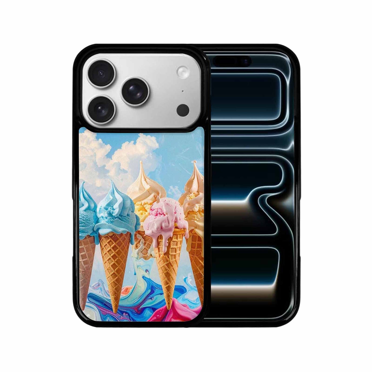 iPhone 17 Pro Case — Collage Of Overlapping Waffle Cone Original, Custom Printed Phone Case