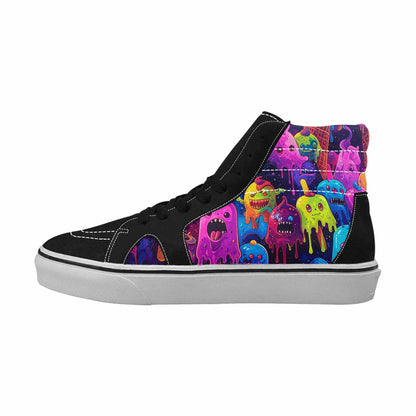 MEN'S Ice Cream Monsters  High Top Canvas Cottagecore Sneakers