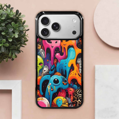 iPhone 17 Pro Max Case — Melting Aliens Pattern Alien Scifi, Custom Phone Case