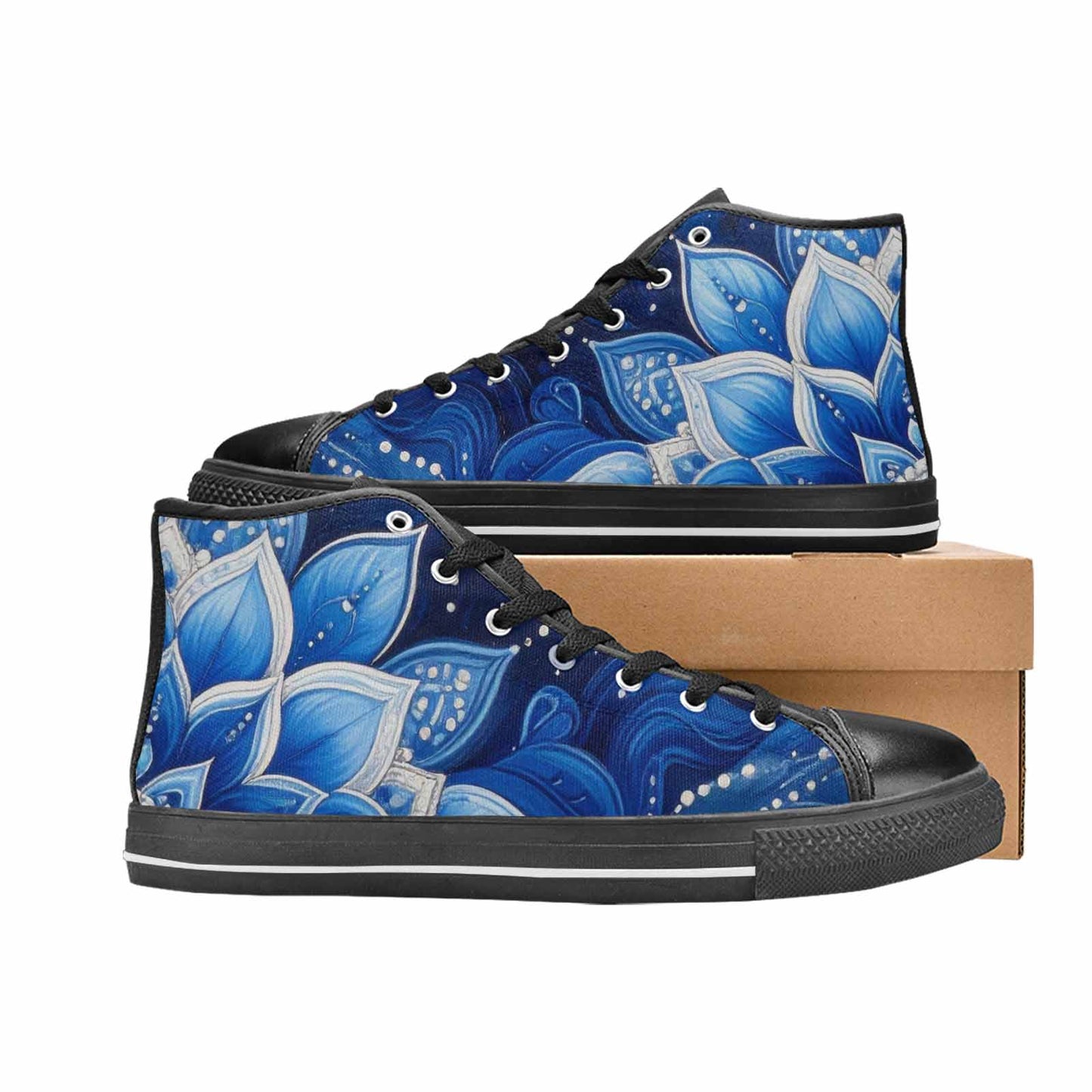 WOMEN'S Boho Mandala High Top Canvas Grunge Custom Shoes