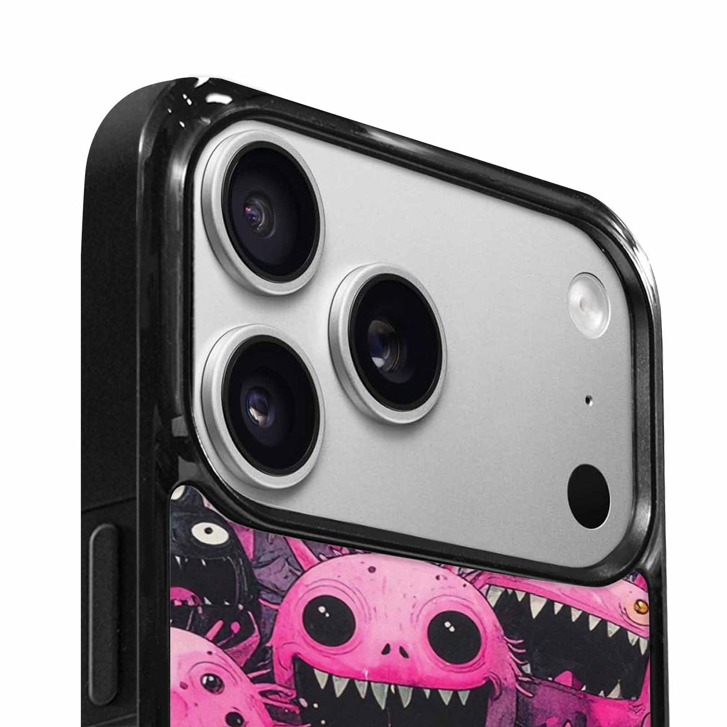 iPhone 17 Pro Case — Black Pink Ink Monsters General Cartoon, Personalized Phone Case